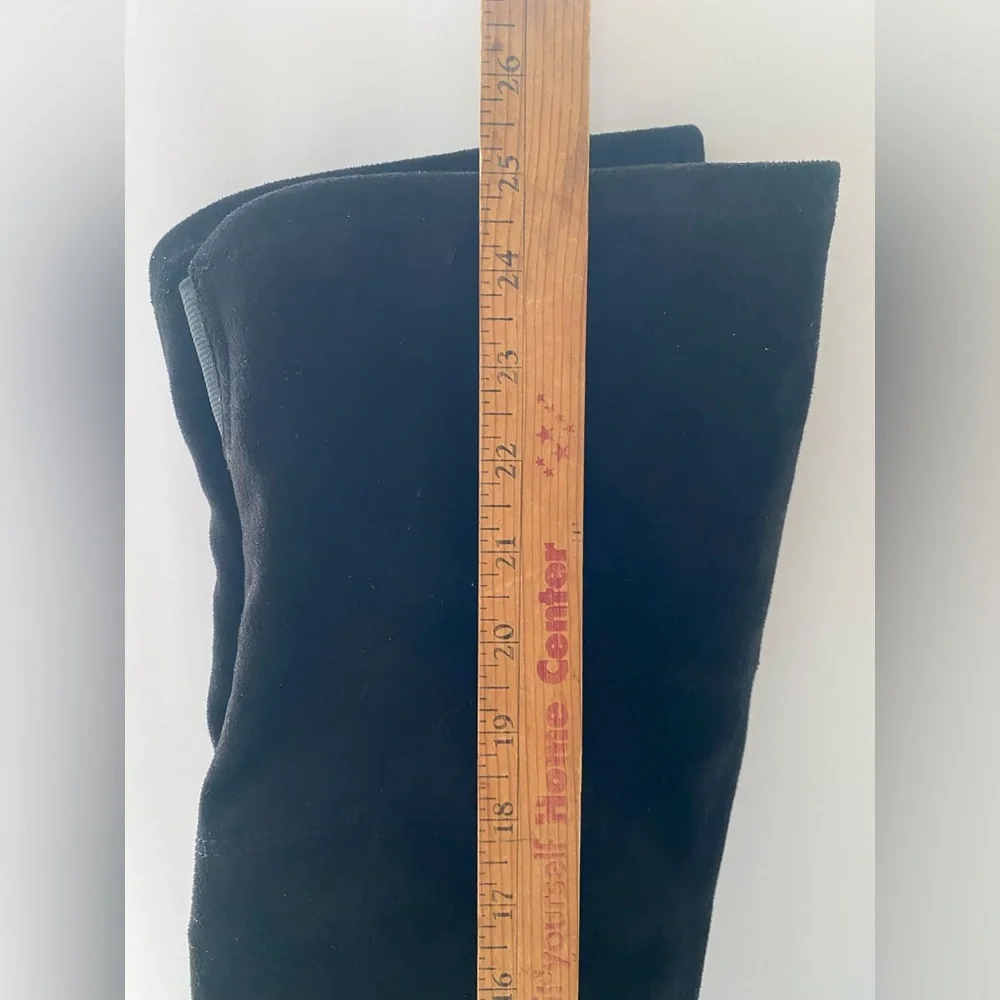 Nine West Blocky 02 black suede thigh high over the knee boots 8.5